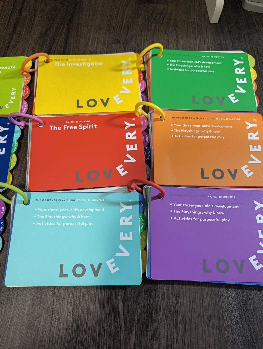 LOVEVERY Baby Book Play Guide with ring for 22 - 48 months (Lot Of 9)